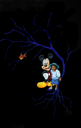 Clung to the tree